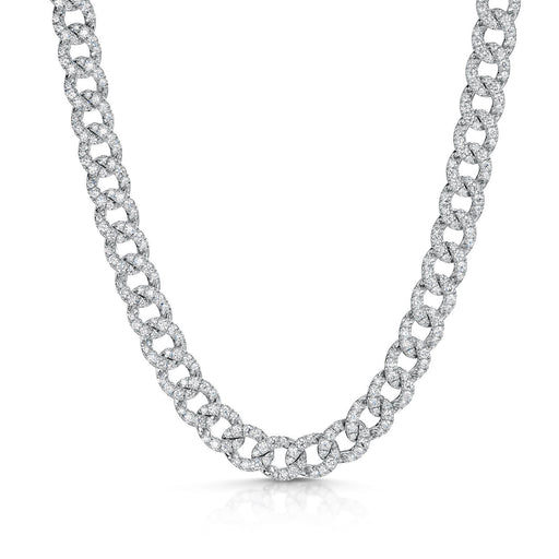 Michael Spiers 18ct White Gold Chain Link Pavé Set Diamond Necklace 13.50ct Necklace Michael Spiers   