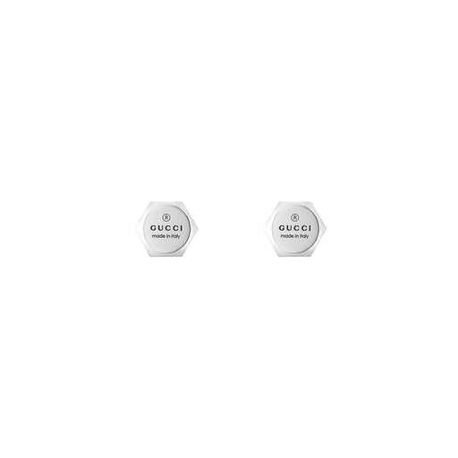 Gucci Trademark Silver Hexagonal Stud Earrings YBD779171001 Earrings Gucci