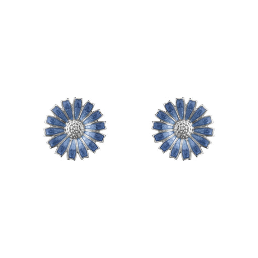 Georg Jensen DAISY Silver & Blue Enamel Stud Earrings 20001544 Earrings Georg Jensen