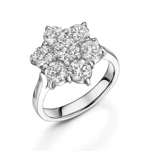 Michael Spiers Platinum Brilliant-Cut Diamond Daisy Cluster Ring 3.12ct Ring Michael Spiers   