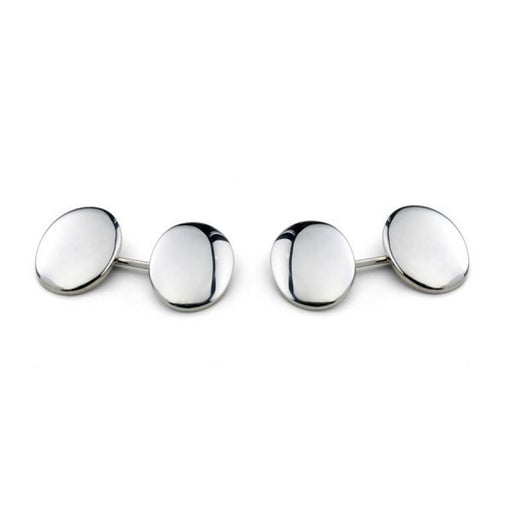 Deakin & Francis Silver Plain Domed Oval Cufflinks - C0168I0001 Cufflinks & Accessories Deakin & Francis   