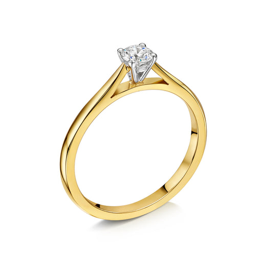 Michael Spiers 18ct Yellow & White Gold Brilliant-Cut D 0.25ct IF Diamond Solitaire Ring Ring Michael Spiers   