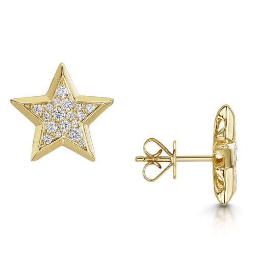 18ct Yellow Gold Diamond Star Earrings 0.40ct Earrings Michael Spiers