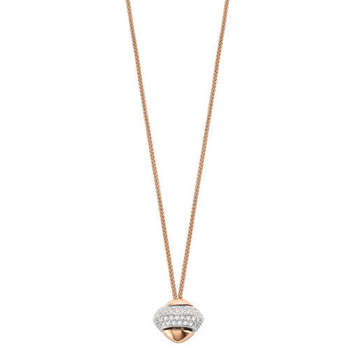 Fope 18ct rose gold Phylo diamond necklace 84C-PAVE Necklace Fope   