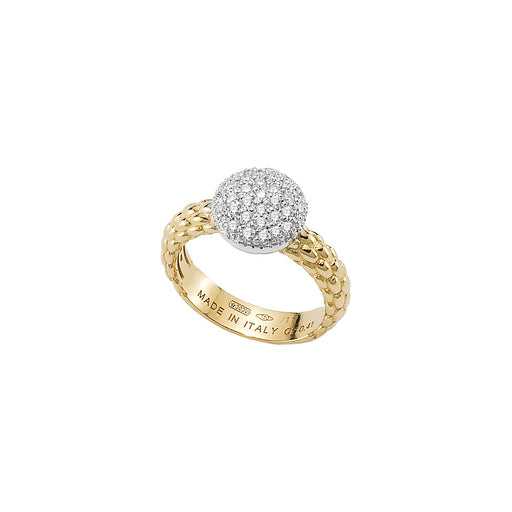 Fope Flex'It Solo 18ct Yellow And White Gold Pave Set 0.41ct Diamond Ring AN648 Pave Ring Fope   