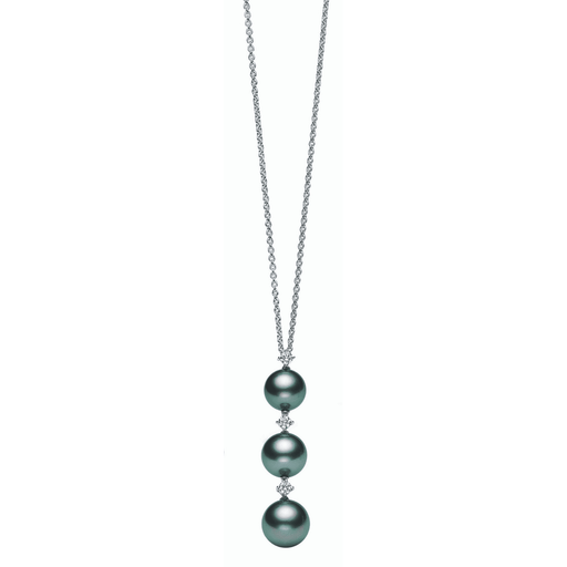 Mikimoto Black South Sea Pearl & Diamond Pendant PP1815BDW Necklace Mikimoto   