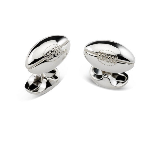 Deakin & Francis Sterling Silver Rugby Ball Cufflinks - C1522X0001 Cufflinks & Accessories Deakin & Francis   