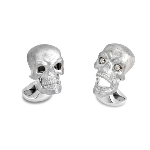 Deakin & Francis Sterling Silver Skull Cufflinks With Diamond Eyes - C1585X0001 Cufflinks & Accessories Deakin & Francis   