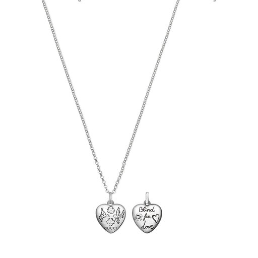 Gucci Blind For Love Silver Necklace YBB45554200100U Necklace Gucci   