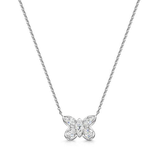 Hans D. Krieger 18ct White Gold Diamond Butterfly Necklace Necklace Hans Krieger   