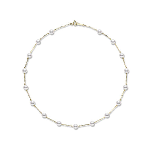 Mikimoto 5mm Pearl Chain Necklace In 18ct Yellow Gold PPL129K Necklace Mikimoto   