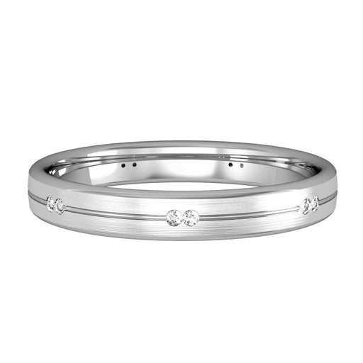Platinum Diamond Set Bombe Court Style Wedding Band - 3mm Ring Michael Spiers   