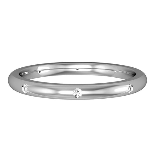 Platinum Diamond Set Premium Court Wedding Ring - 2mm Ring Michael Spiers   