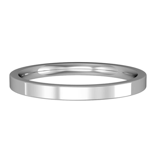 Platinum Premium Flat Court Style Wedding Ring - 2mm Ring Michael Spiers   