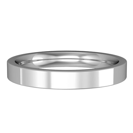 Platinum Premium Flat Court Style Wedding Ring - 3mm Ring Michael Spiers   