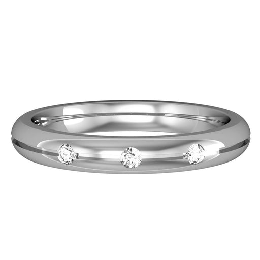 18ct White Gold Diamond Set Premium Court Wedding Ring - 3mm Ring Michael Spiers   
