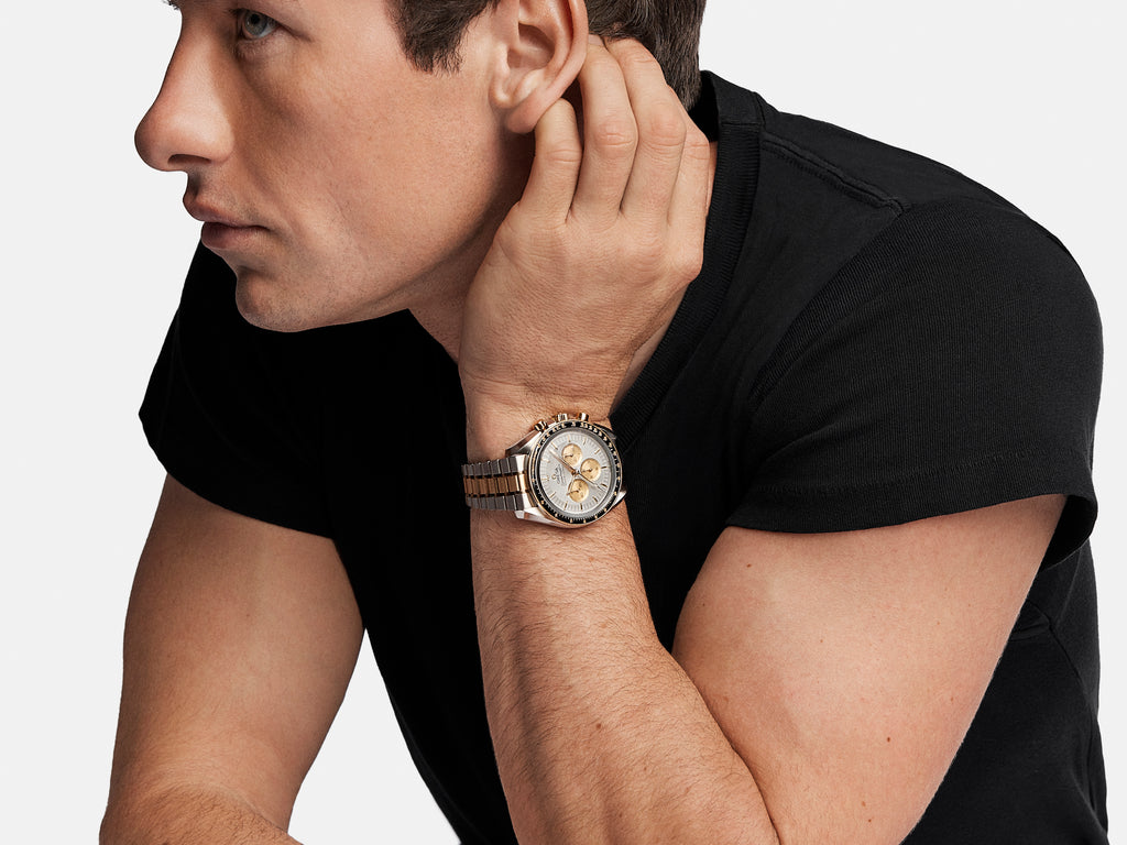 Barry Keoghan and the new Speedmaster Moonwatch Bi-Colour