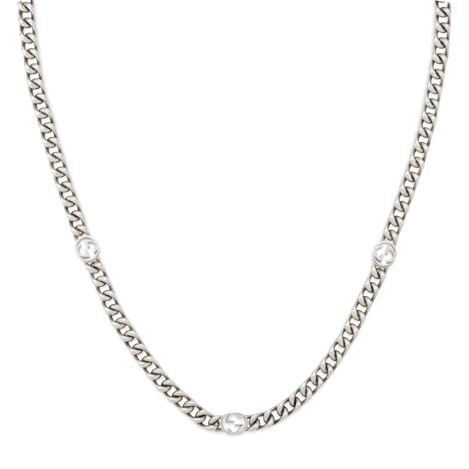 Gucci Interlocking Silver Necklace simple Pursuit