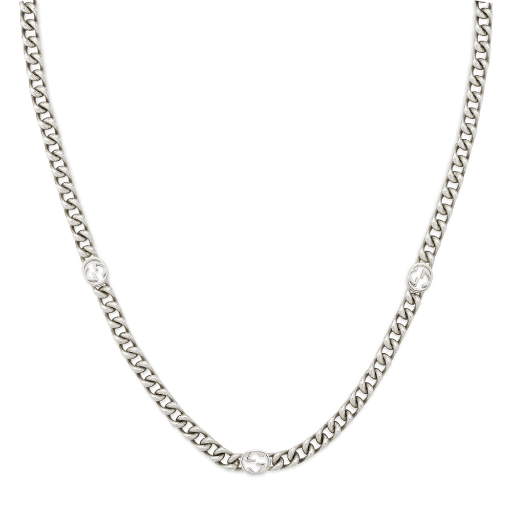 Gucci Interlocking Silver Necklace simple Pursuit