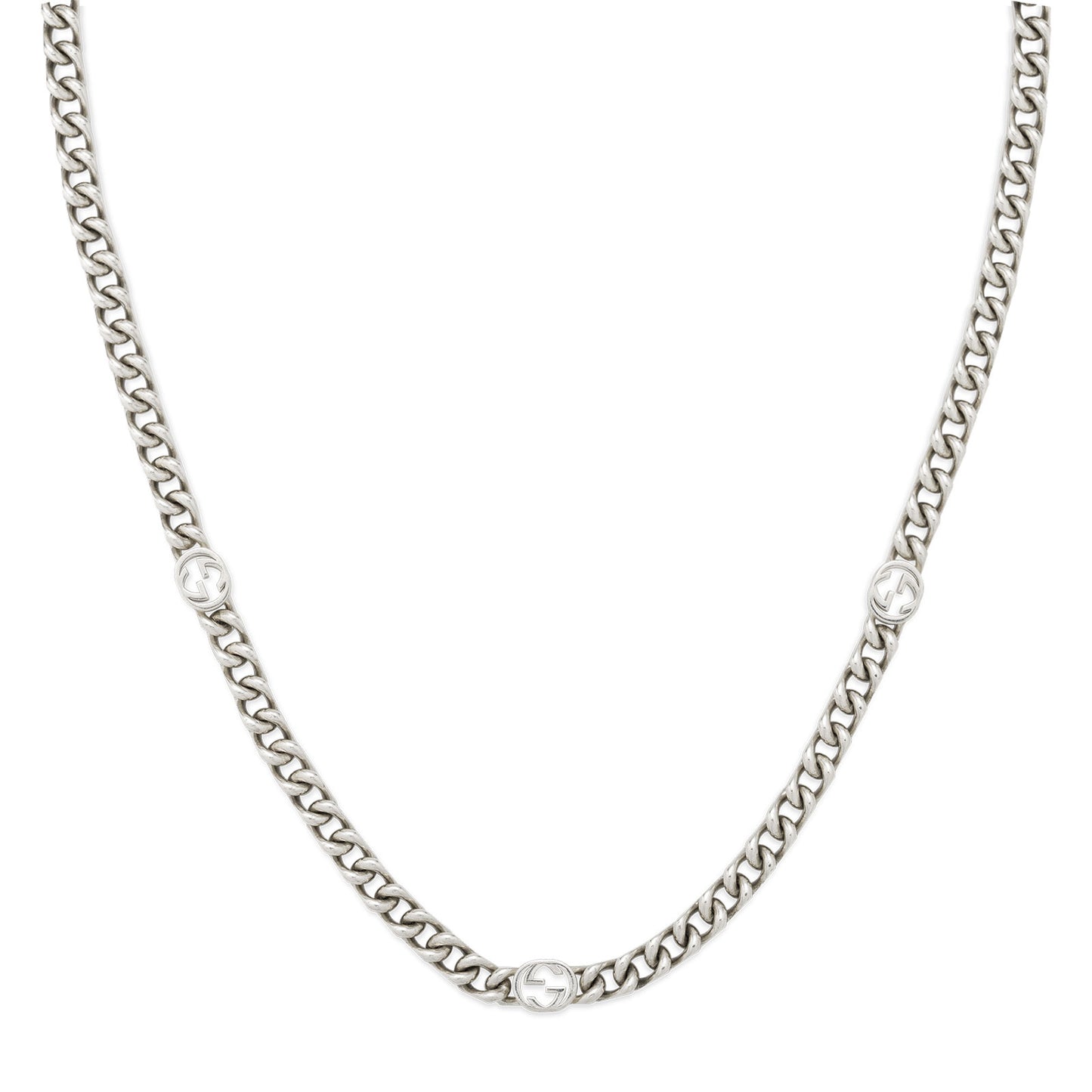 Gucci Interlocking Silver Necklace simple Pursuit