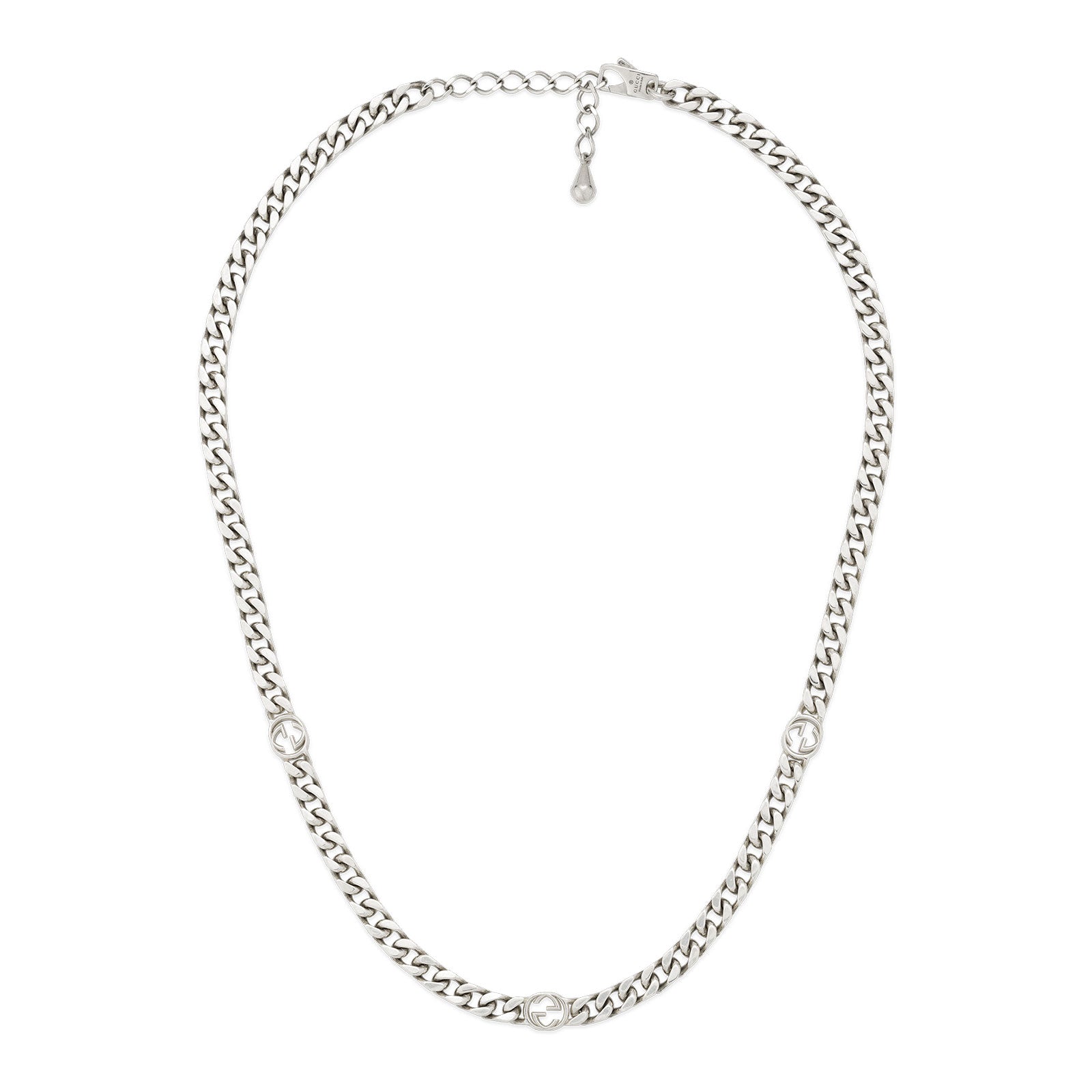 Gucci Interlocking Silver Necklace simple Pursuit