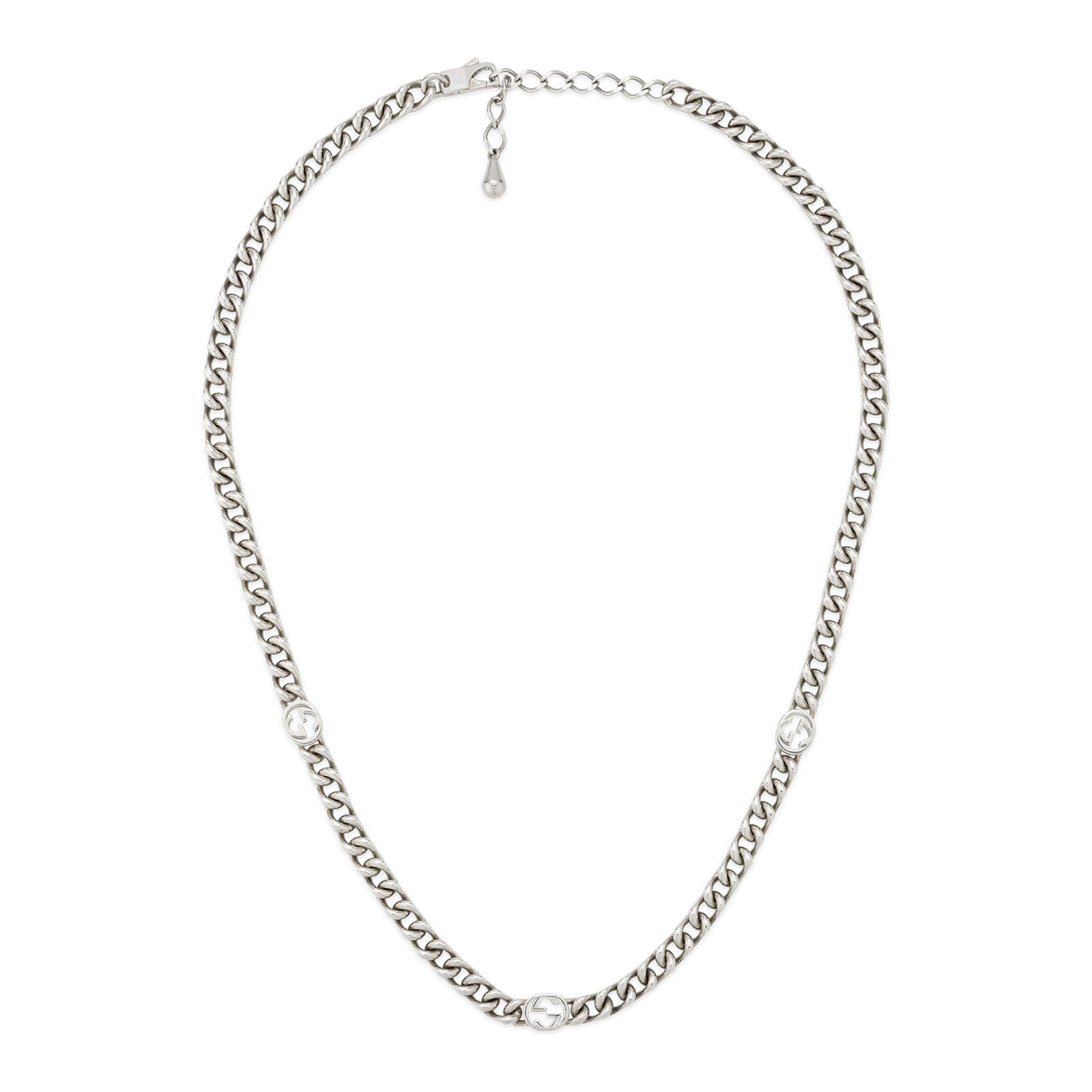Gucci Interlocking Silver Necklace simple Pursuit