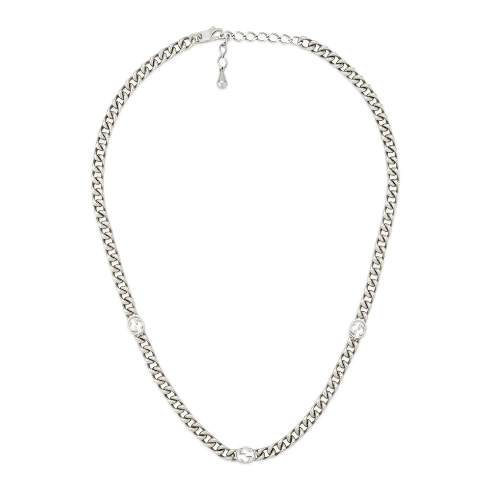 Gucci Interlocking Silver Necklace simple Pursuit