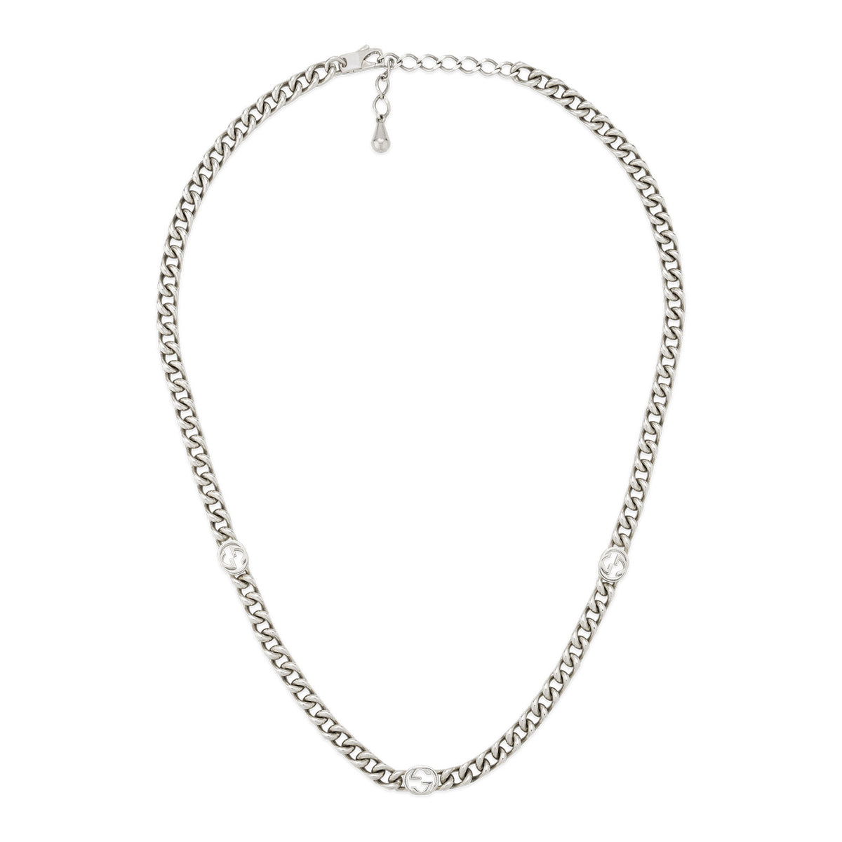 Gucci Interlocking Silver Necklace simple Pursuit