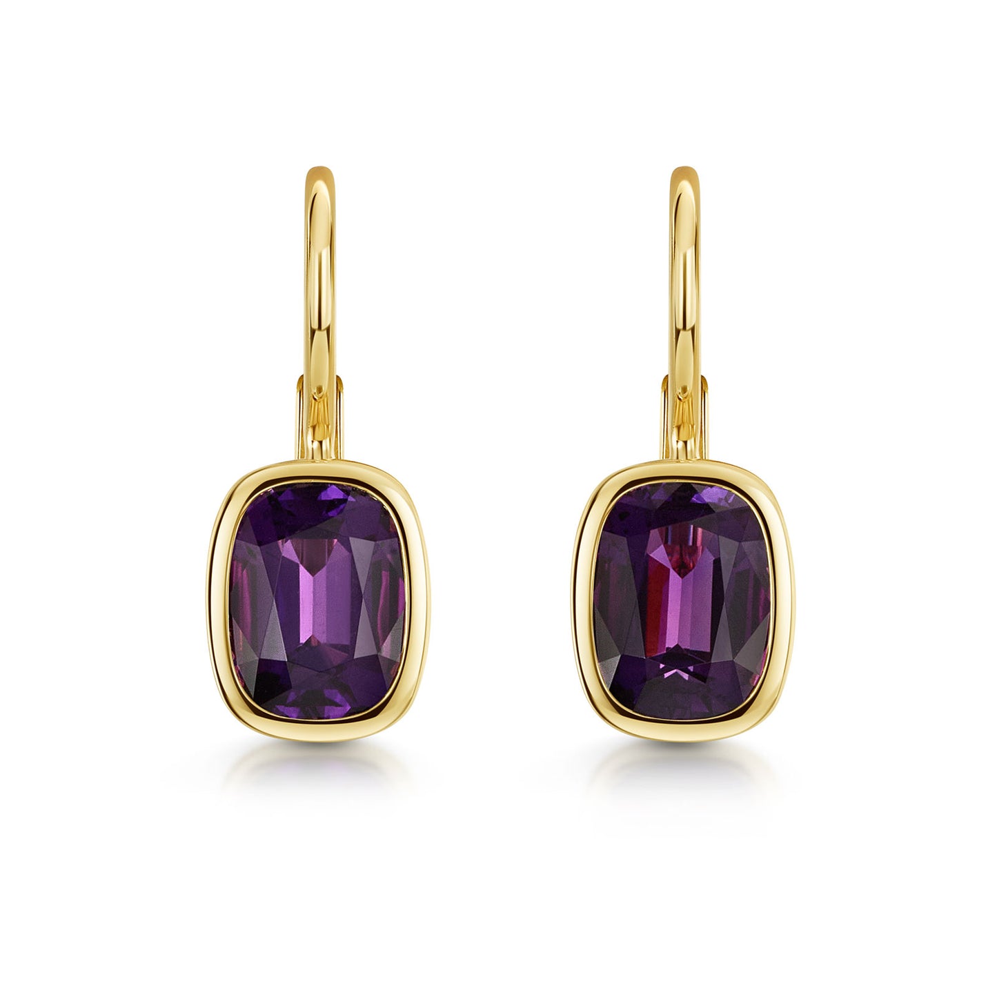 Aya 18ct Yellow Gold Amethyst Earrings simple Pursuit