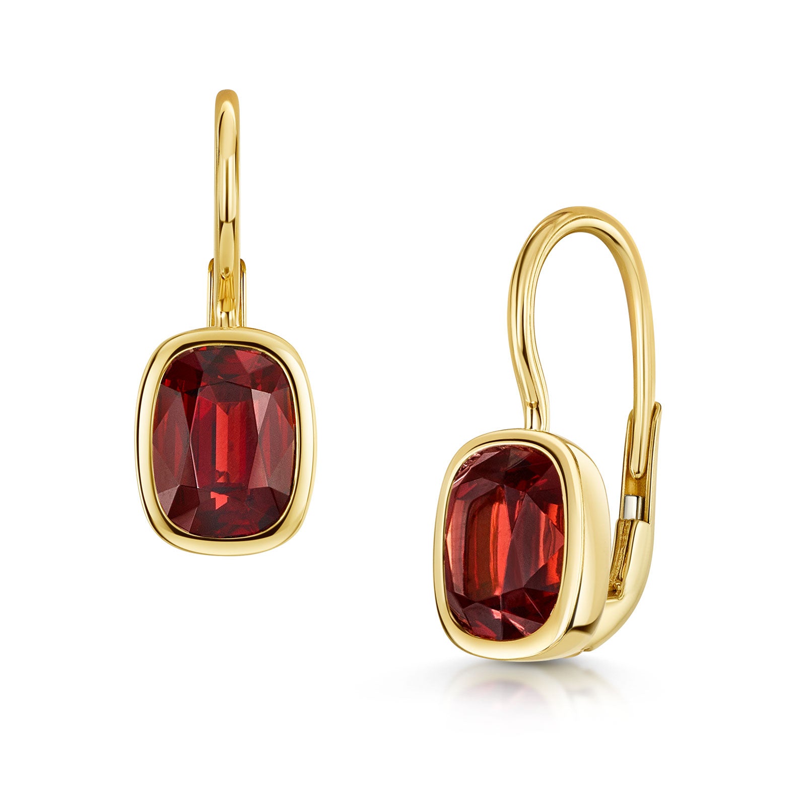 Aya 18ct Yellow Gold Garnet Earrings simple Pursuit