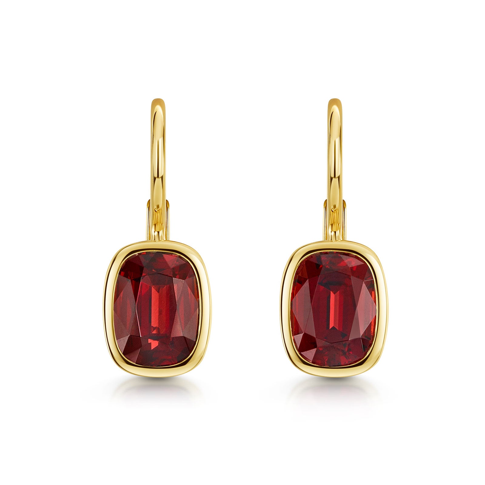 Aya 18ct Yellow Gold Garnet Earrings simple Pursuit