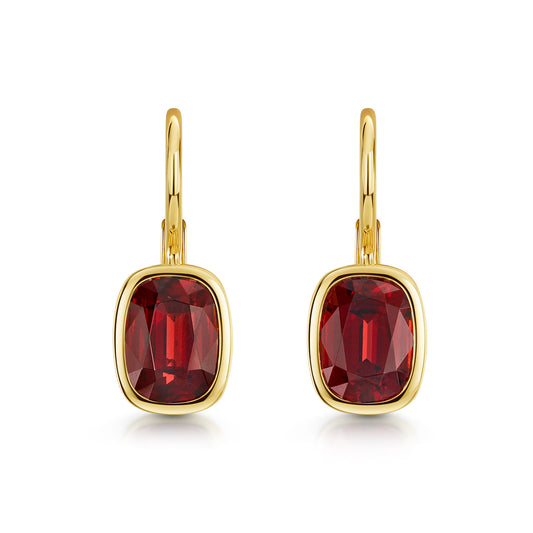 Aya 18ct Yellow Gold Garnet Earrings simple Pursuit