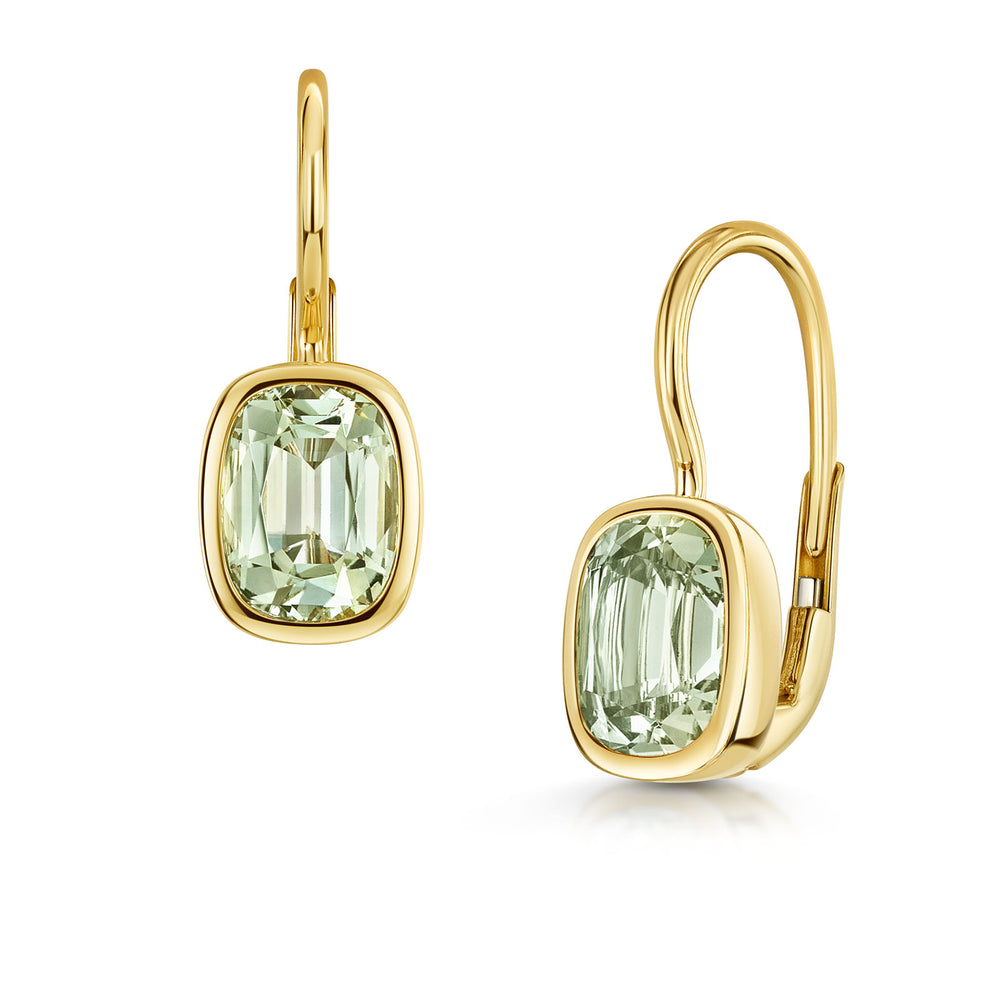 Aya 18ct Yellow Gold Green Amethyst Earrings simple Pursuit