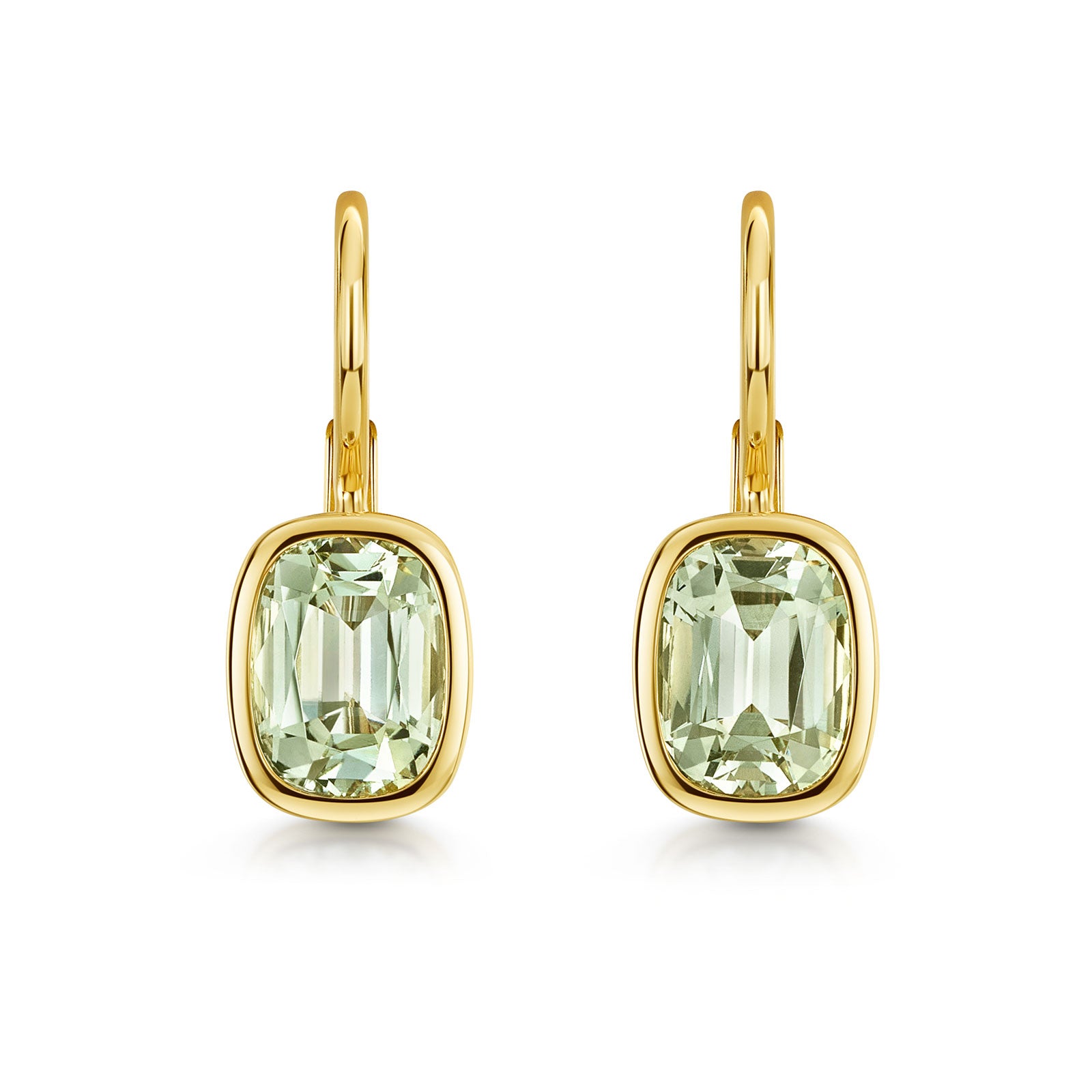 Aya 18ct Yellow Gold Green Amethyst Earrings simple Pursuit