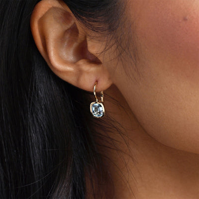 Aya 18ct Yellow Gold Sky Blue Topaz Earrings simple Pursuit