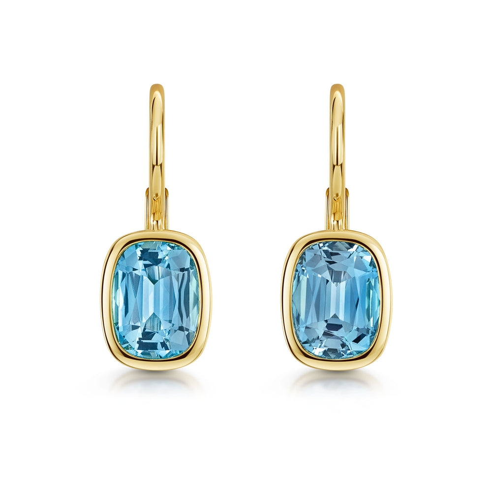 Aya 18ct Yellow Gold Sky Blue Topaz Earrings simple Pursuit