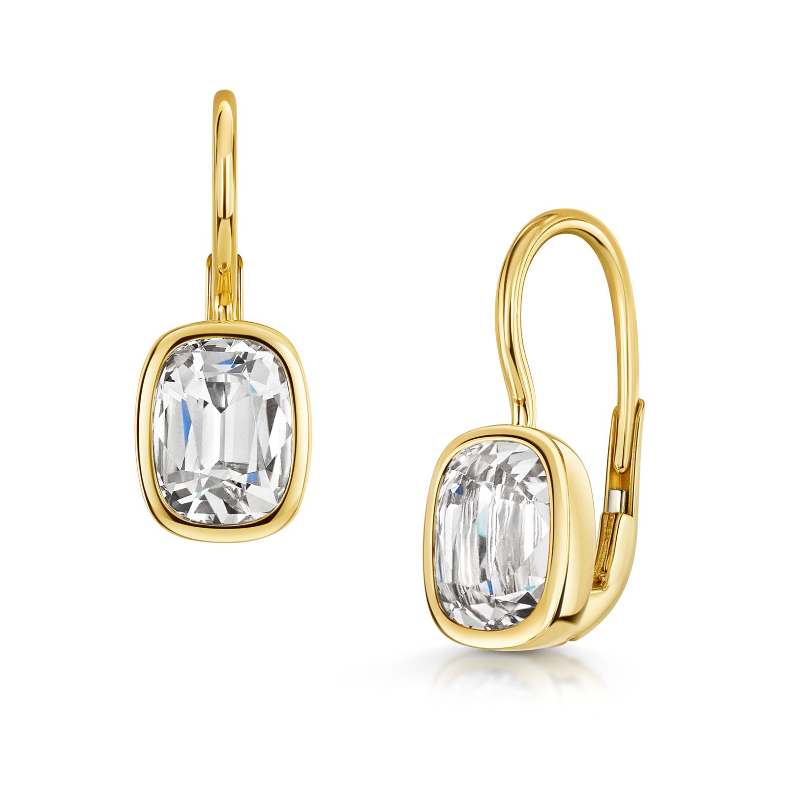 Aya 18ct Yellow Gold White Quartz Earrings simple Pursuit