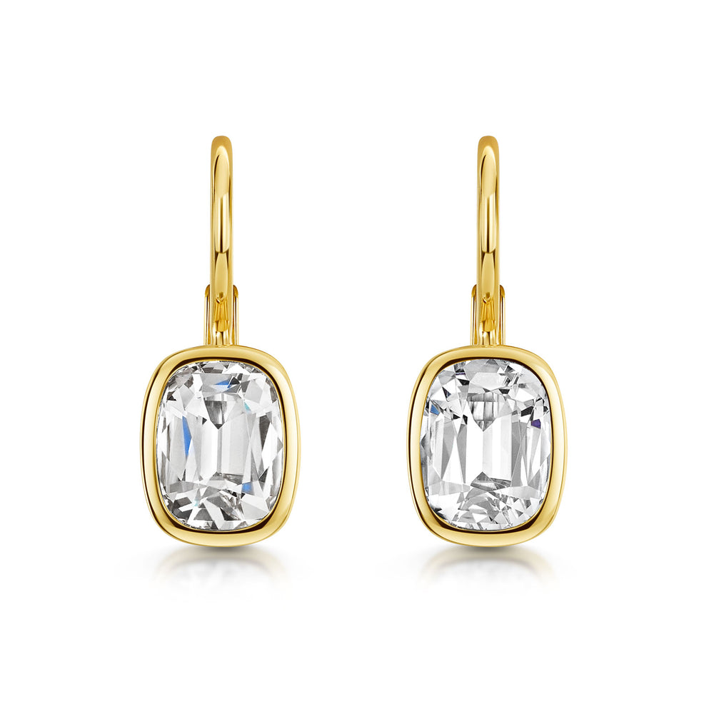 Aya 18ct Yellow Gold White Quartz Earrings simple Pursuit