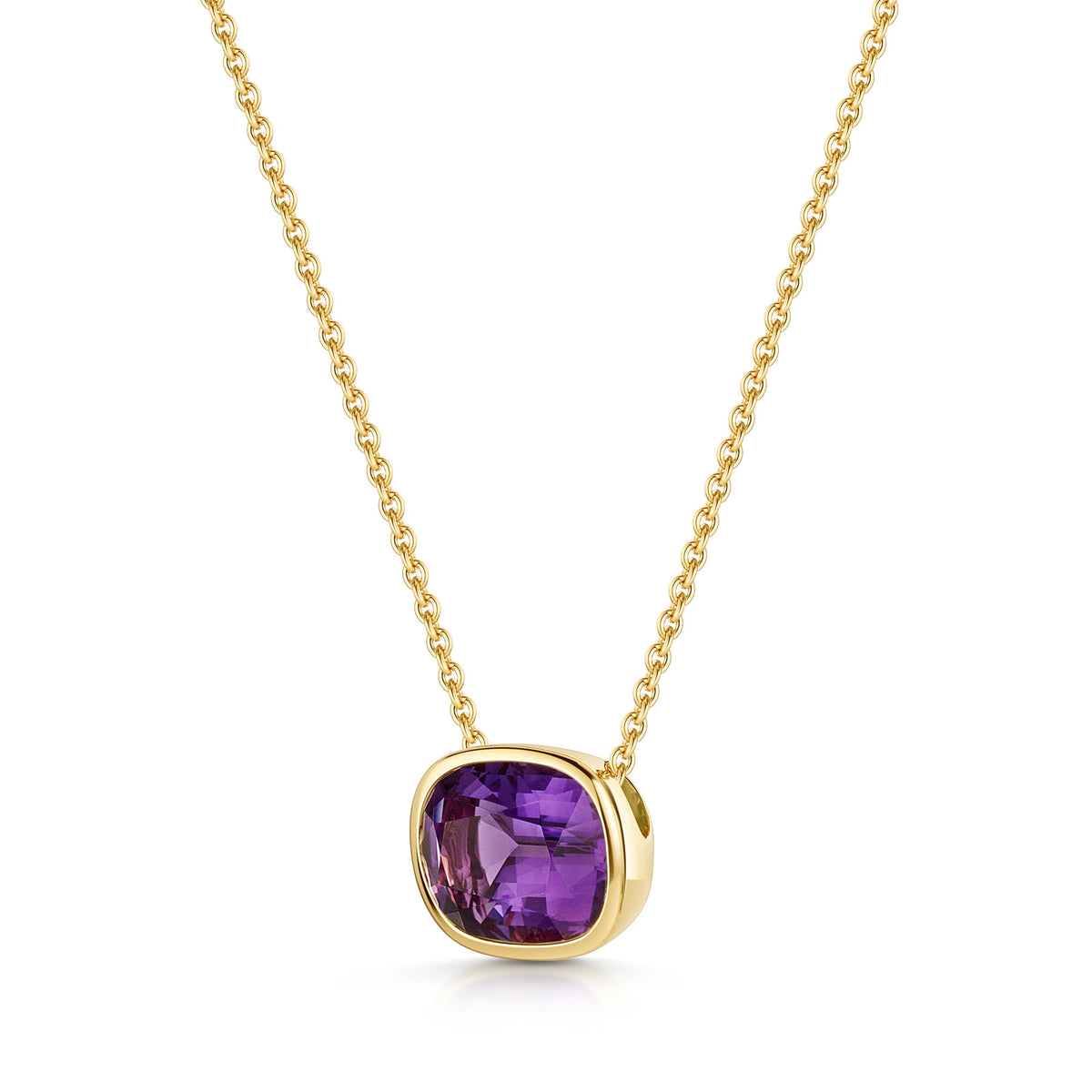 Aya 18ct Yellow Gold Amethyst Pendant simple Pursuit