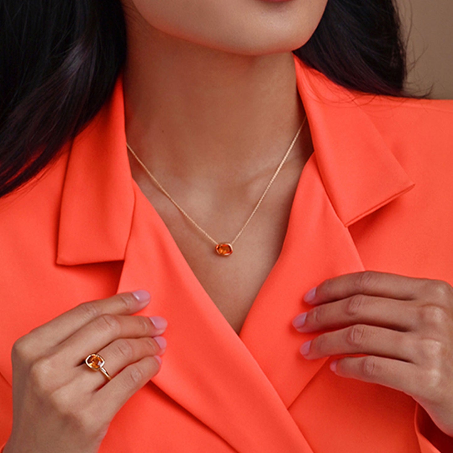 Aya 18ct Yellow Gold Citrine Pendant simple Pursuit