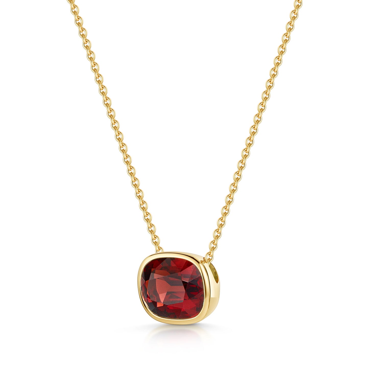 Aya 18ct Yellow Gold Garnet Pendant simple Pursuit