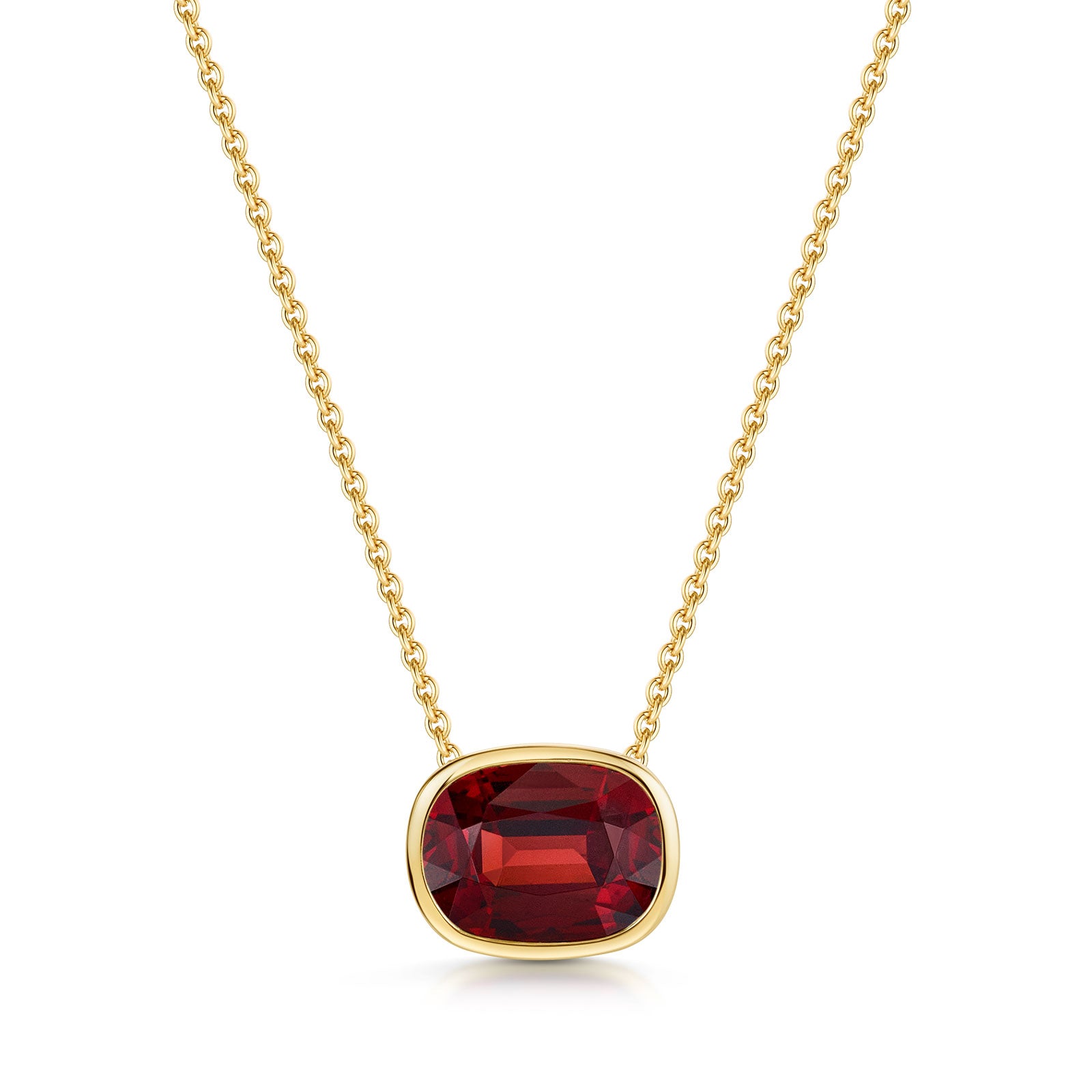 Aya 18ct Yellow Gold Garnet Pendant simple Pursuit