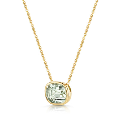 Aya 18ct Yellow Gold Green Amethyst Pendant Necklace simple Pursuit