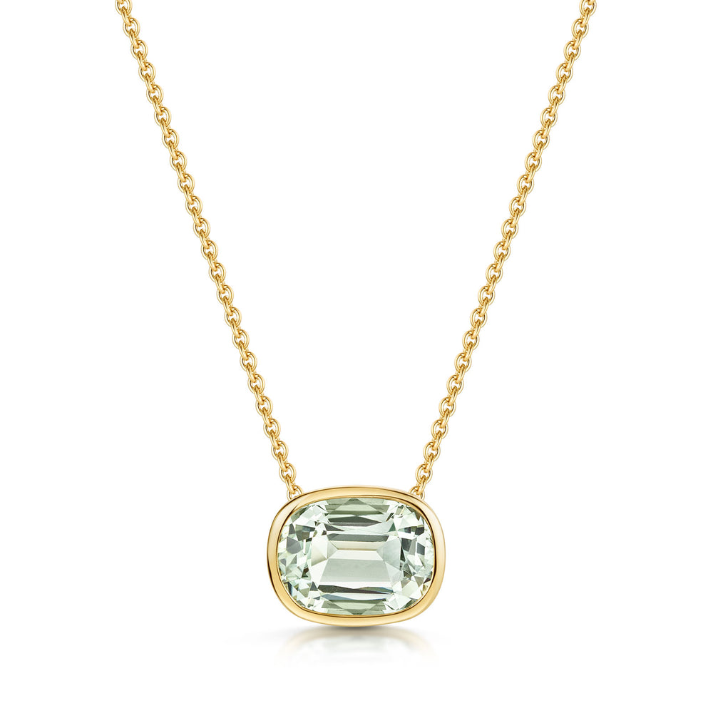 Aya 18ct Yellow Gold Green Amethyst Pendant simple Pursuit