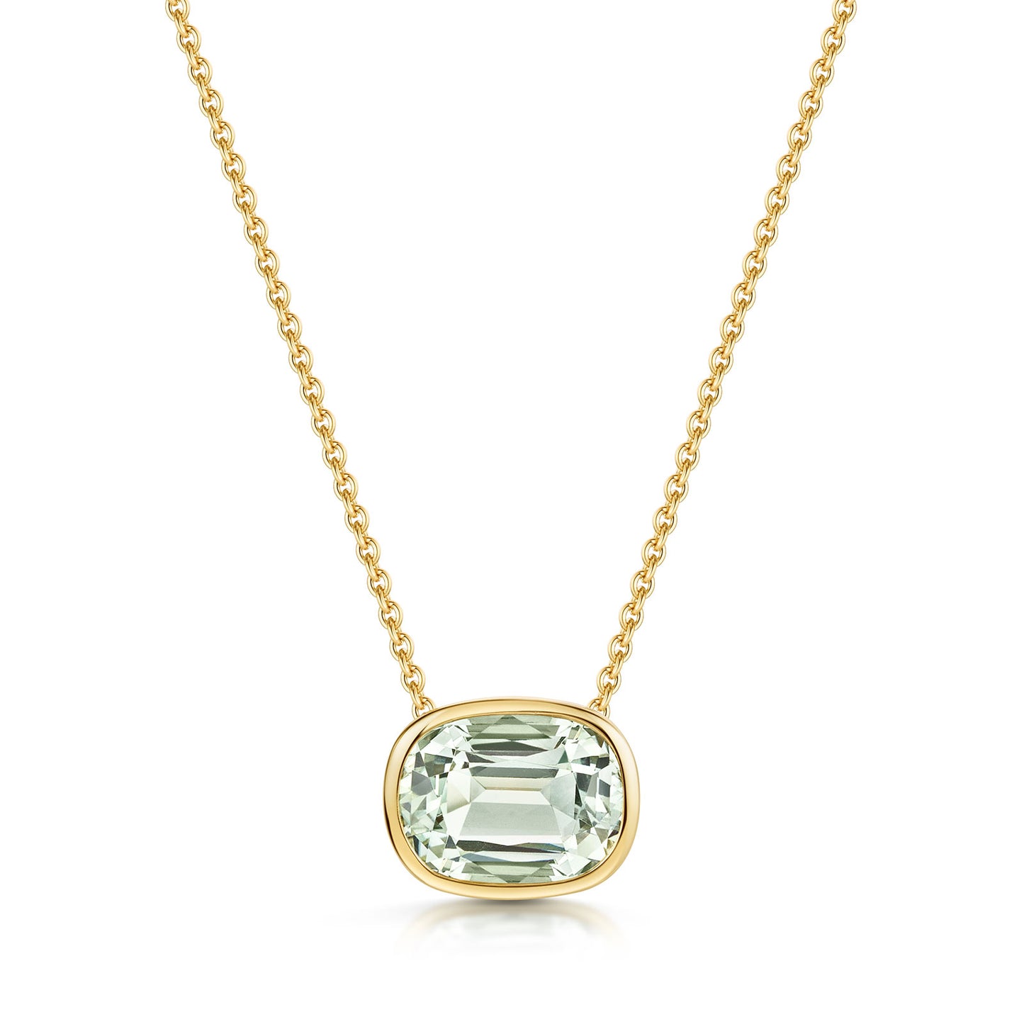 Aya 18ct Yellow Gold Green Amethyst Pendant simple Pursuit
