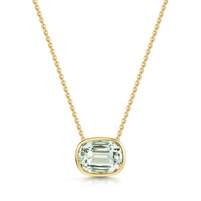 Aya 18ct Yellow Gold Green Amethyst Pendant Necklace simple Pursuit