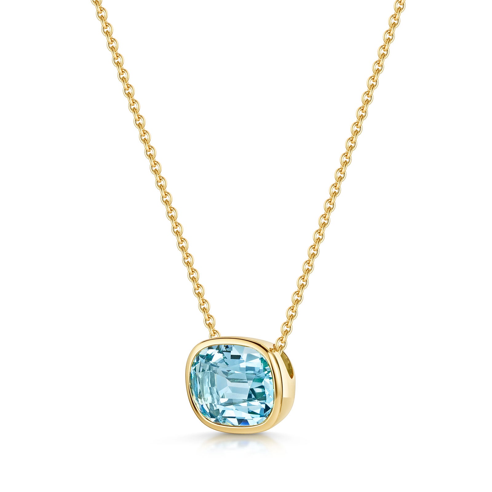 Aya 18ct Yellow Gold Sky Blue Topaz Pendant simple Pursuit
