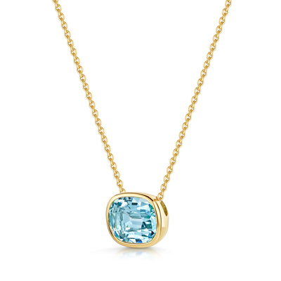 Aya 18ct Yellow Gold Sky Blue Topaz Pendant simple Pursuit