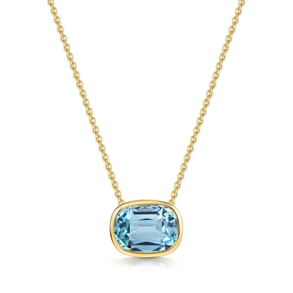 Aya 18ct Yellow Gold Sky Blue Topaz Pendant simple Pursuit