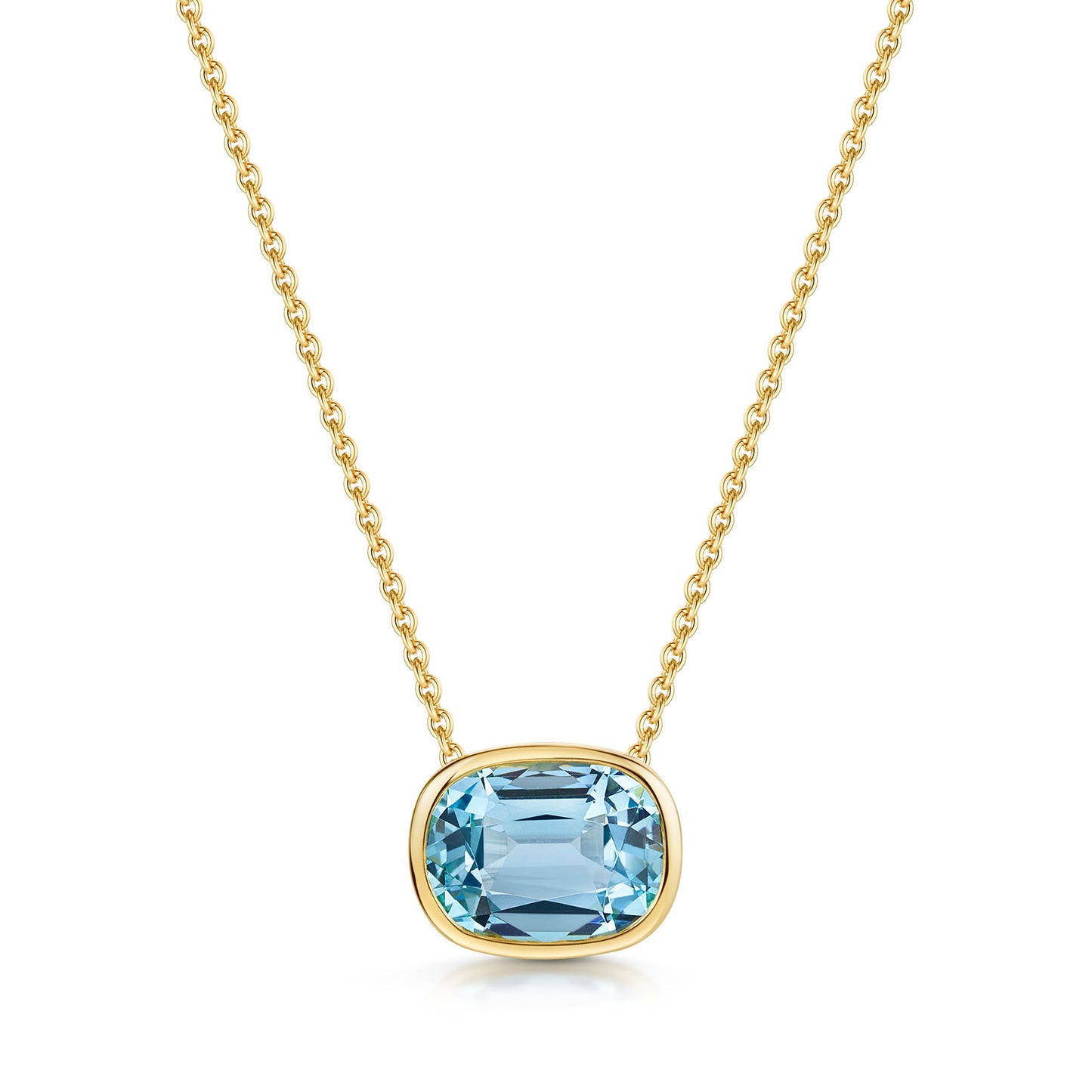 Aya 18ct Yellow Gold Sky Blue Topaz Pendant simple Pursuit